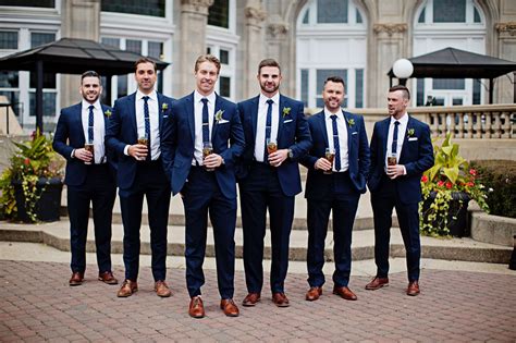 navy tuxedo wedding party.